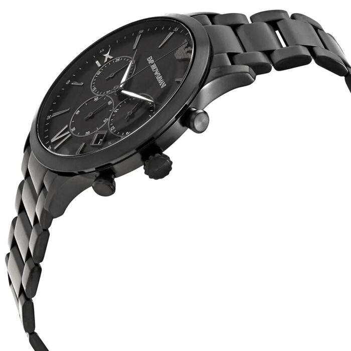 Emporio Armani Giovanni Chronograph Black Dial Black Steel Strap Watch For Men - AR11349 - Image 6