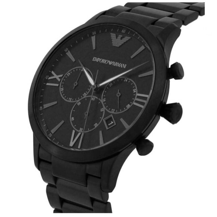 Emporio Armani Giovanni Chronograph Black Dial Black Steel Strap Watch For Men - AR11349 - Image 7
