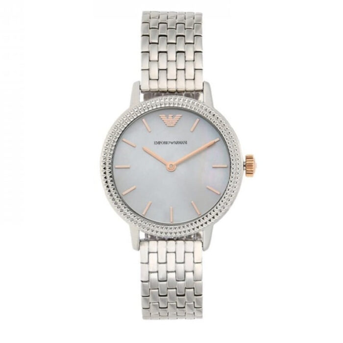 Emporio Armani Interchangeable Analog Mother of Pearl Dial Silver Steel Strap Watch For Women - AR80020 - Image 4