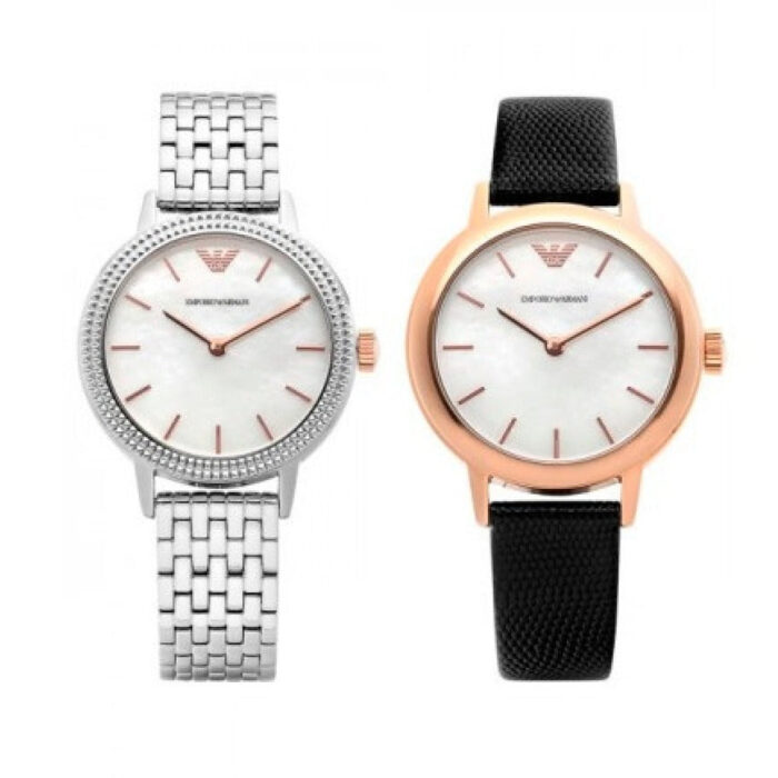 Emporio Armani Interchangeable Analog Mother of Pearl Dial Silver Steel Strap Watch For Women - AR80020 - Image 6