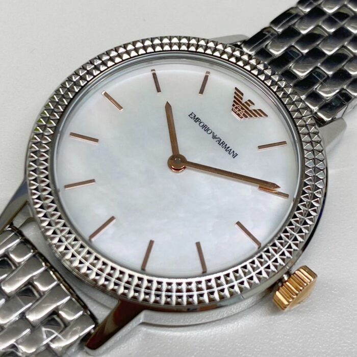 Emporio Armani Interchangeable Analog Mother of Pearl Dial Silver Steel Strap Watch For Women - AR80020 - Image 8