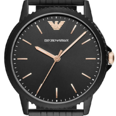 Emporio Armani Interchangeable Black Dial Black Steel Strap Watch For Men - AR80021
