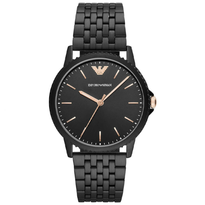 Emporio Armani Interchangeable Black Dial Black Steel Strap Watch For Men - AR80021 - Image 2