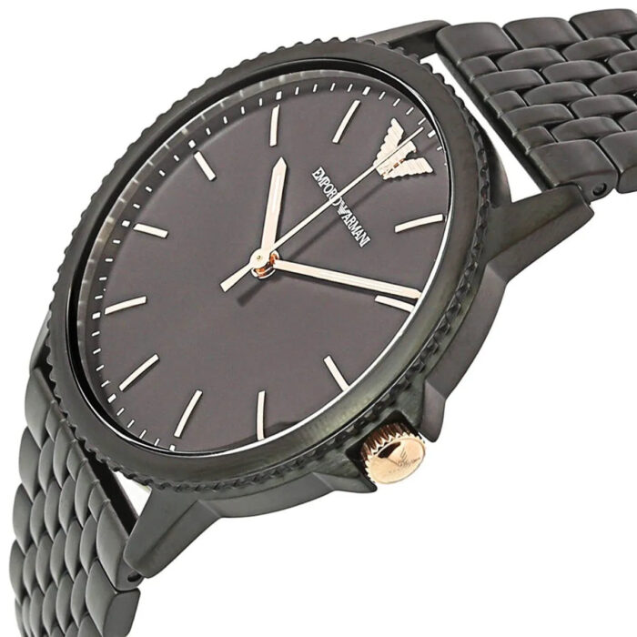 Emporio Armani Interchangeable Black Dial Black Steel Strap Watch For Men - AR80021 - Image 4