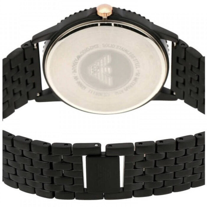 Emporio Armani Interchangeable Black Dial Black Steel Strap Watch For Men - AR80021 - Image 7