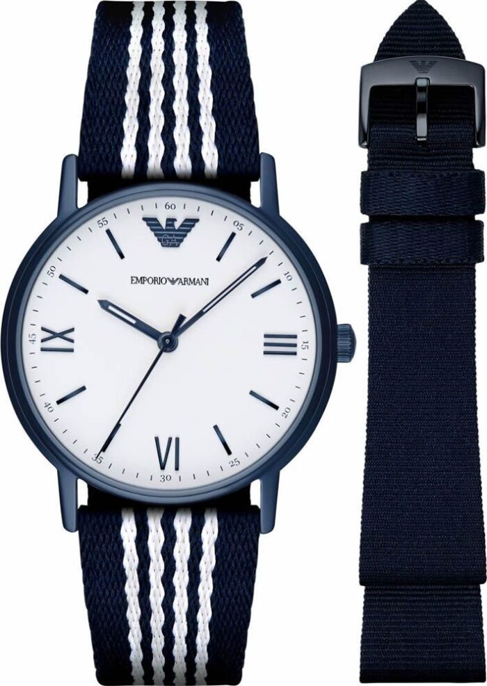 Emporio Armani Kappa Analog White Dial Two Tone Nylon Strap Watch For Men - AR80004 - Image 2