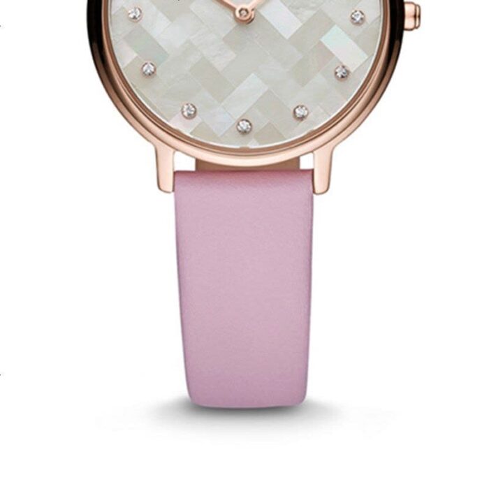 Emporio Armani Kappa Mother Of Pearl White Dial Pink Leather Strap Watch For Women - AR11130 - Image 5