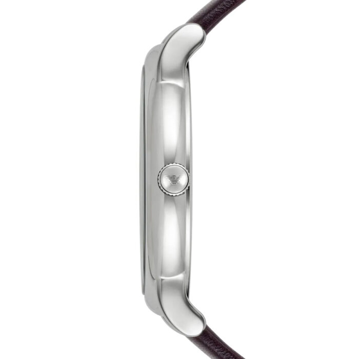 Emporio Armani Kappa Quartz Black Dial Brown Leather Strap Watch For Men - AR80008 - Image 5