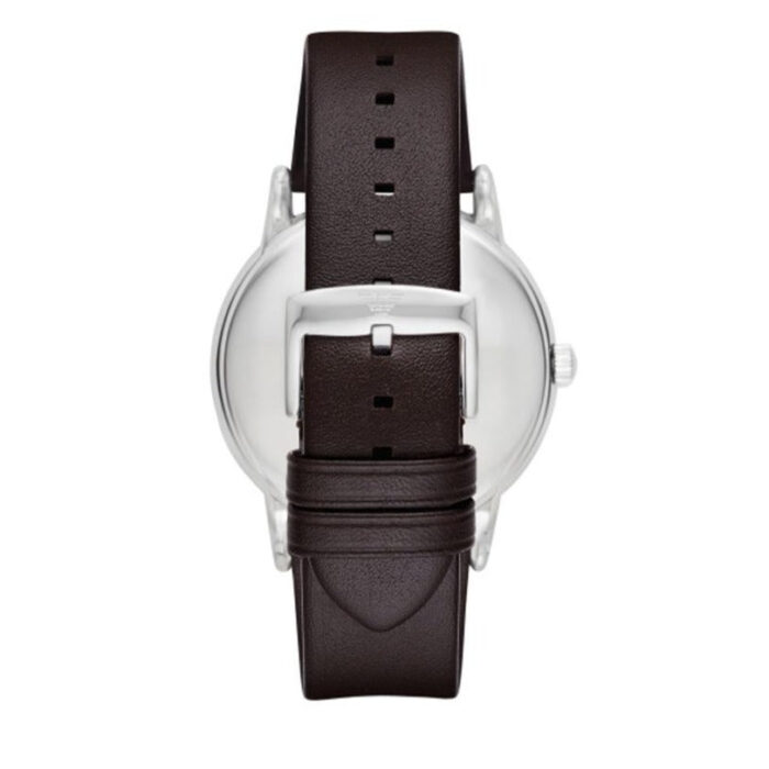 Emporio Armani Kappa Quartz Black Dial Brown Leather Strap Watch For Men - AR80008 - Image 6