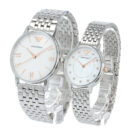 Emporio Armani Kappa Quartz White Dial Silver Steel Strap Watch For Men - AR80014