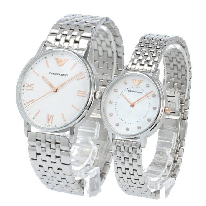 Emporio Armani Kappa Quartz White Dial Silver Steel Strap Watch For Men - AR80014 - Image 5