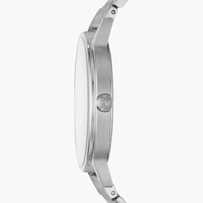 Emporio Armani Kappa Quartz White Dial Silver Steel Strap Watch For Men - AR80014 - Image 8