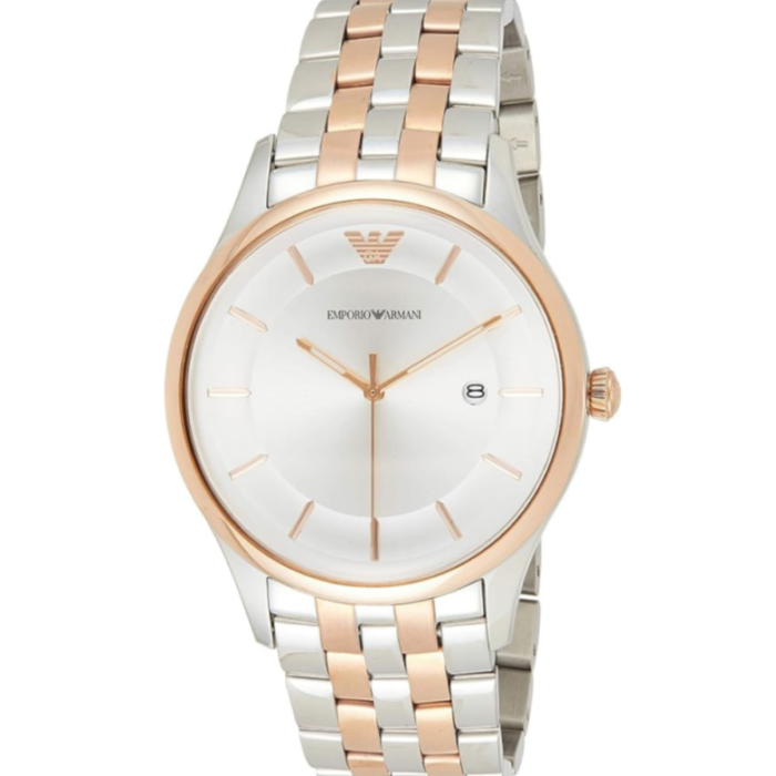 Emporio Armani Lambda Analog Silver Dial Two Tone Steel Strap Watch For Men - AR11044 - Image 2
