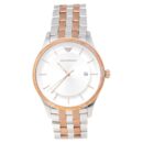 Emporio Armani Lambda Analog Silver Dial Two Tone Steel Strap Watch For Men - AR11044