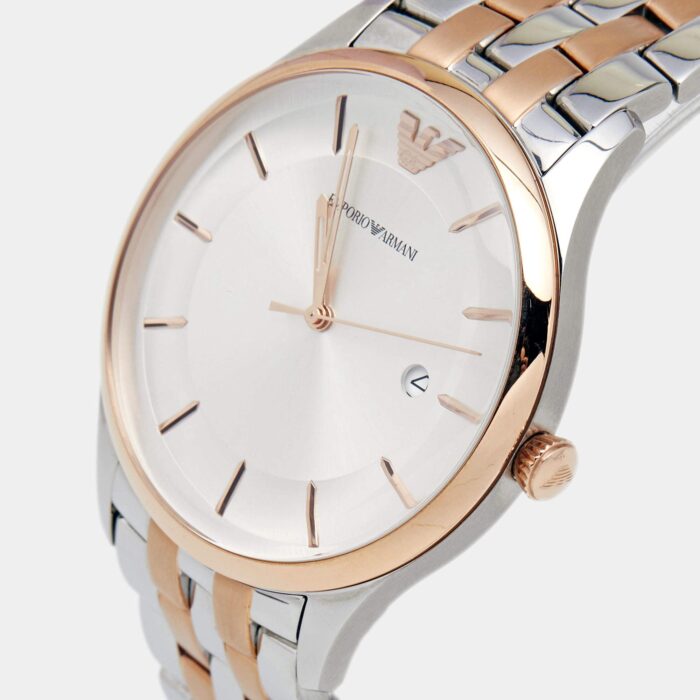 Emporio Armani Lambda Analog Silver Dial Two Tone Steel Strap Watch For Men - AR11044 - Image 4