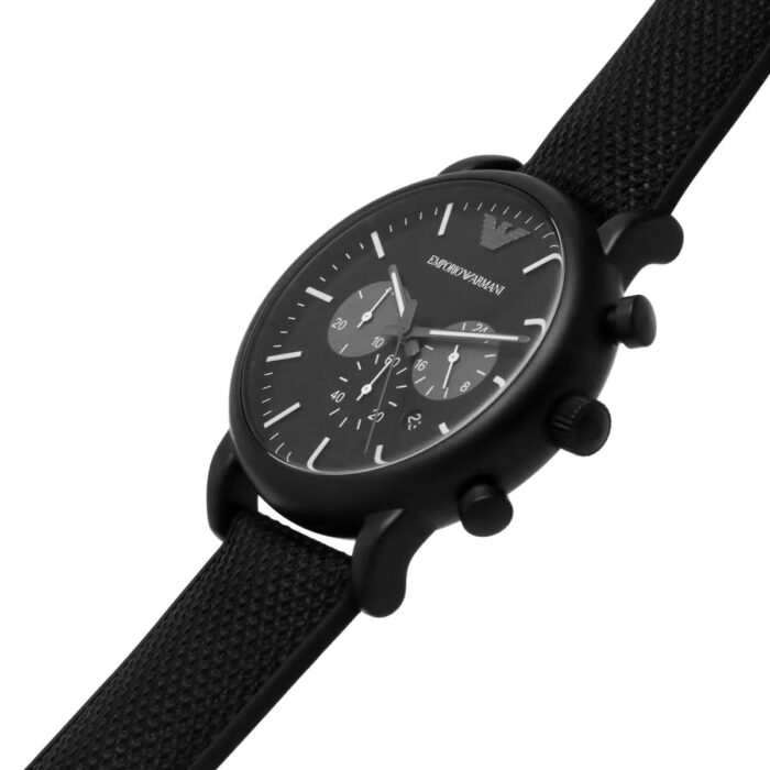 Emporio Armani Luigi Analog Black Dial Black Leather Strap Watch For Men - AR11450 - Image 6