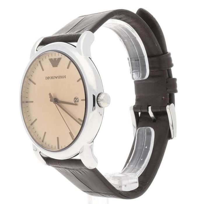Emporio Armani Luigi Analog Bronze Dial Brown Leather Strap Watch For Men - AR11096 - Image 5