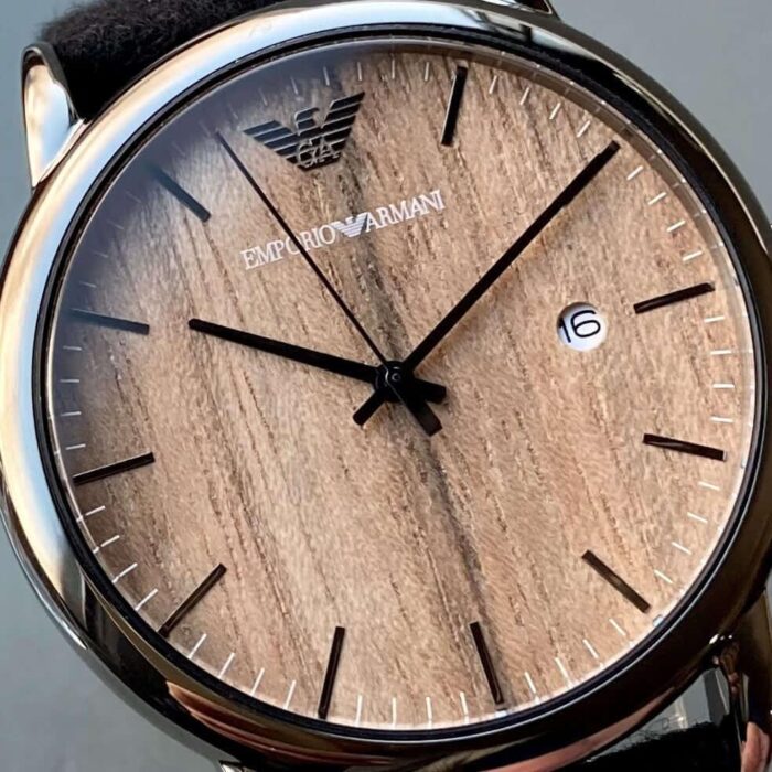 Emporio Armani Luigi Analog Brown Dial Black Leather Strap Watch For Men - AR11156 - Image 7