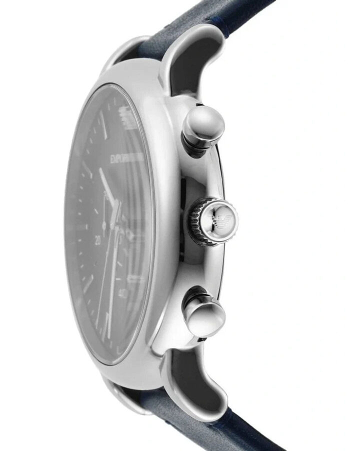 Emporio Armani Luigi Chronograph Blue Dial Blue Leather Strap Watch For Men - AR11451 - Image 5
