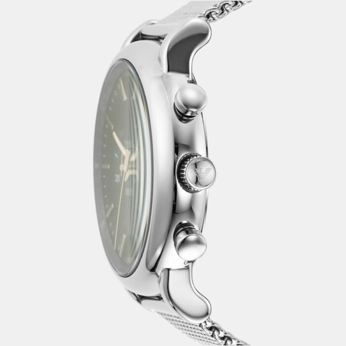 Emporio Armani Luigi Chronograph Quartz Black Dial Silver Mesh Bracelet Watch For Men - AR11429 - Image 7