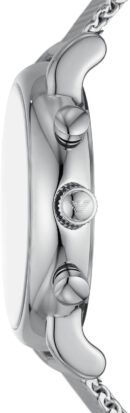 Emporio Armani Luigi Chronograph Quartz Black Dial Silver Mesh Bracelet Watch For Men - AR11429