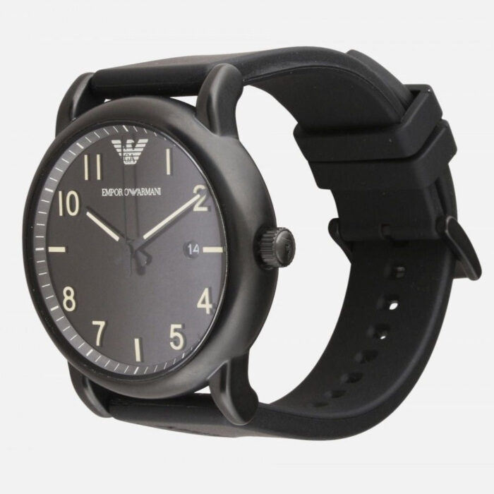 Emporio Armani Luigi Quartz Black Dial Black Silicon Strap Watch For Men - AR11071 - Image 3