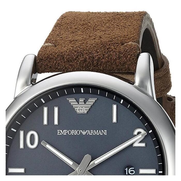 Emporio Armani Luigi Quartz Gray Dial Brown Leather Strap Watch For Men - AR11070 - Image 2