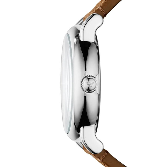 Emporio Armani Luigi Quartz Gray Dial Brown Leather Strap Watch For Men - AR11070 - Image 8