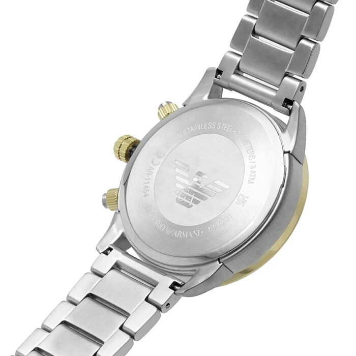Emporio Armani Mario Chronograph Green Dial Silver Steel Strap Watch For Men - AR11454 - Image 8