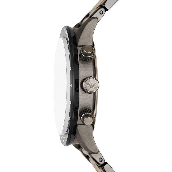 Emporio Armani Mario Chronograph White Dial Black Steel Strap Watch For Men - AR11471 - Image 3