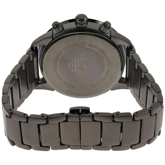 Emporio Armani Mario Chronograph White Dial Black Steel Strap Watch For Men - AR11471 - Image 6