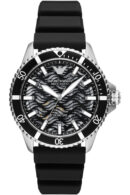 Emporio Armani Meccanico Automatic Black Dial Black Silicone Strap Watch For Men - AR60062