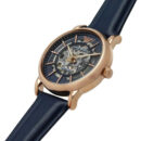 Emporio Armani Meccanico Automatic Blue Dial Blue Leather Strap Watch For Men - AR60050