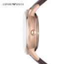 Emporio Armani Meccanico Automatic Silver Dial Brown Leather Strap Watch For Men - AR60039