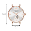 Emporio Armani Meccanico Automatic Silver Dial Burgundy Leather Strap Watch For Women - AR60044