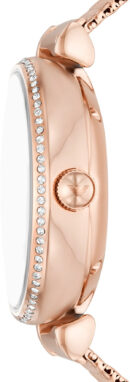 Emporio Armani Meccanico Automatic White Dial Rose Gold Mesh Strap Watch For Women - AR60063