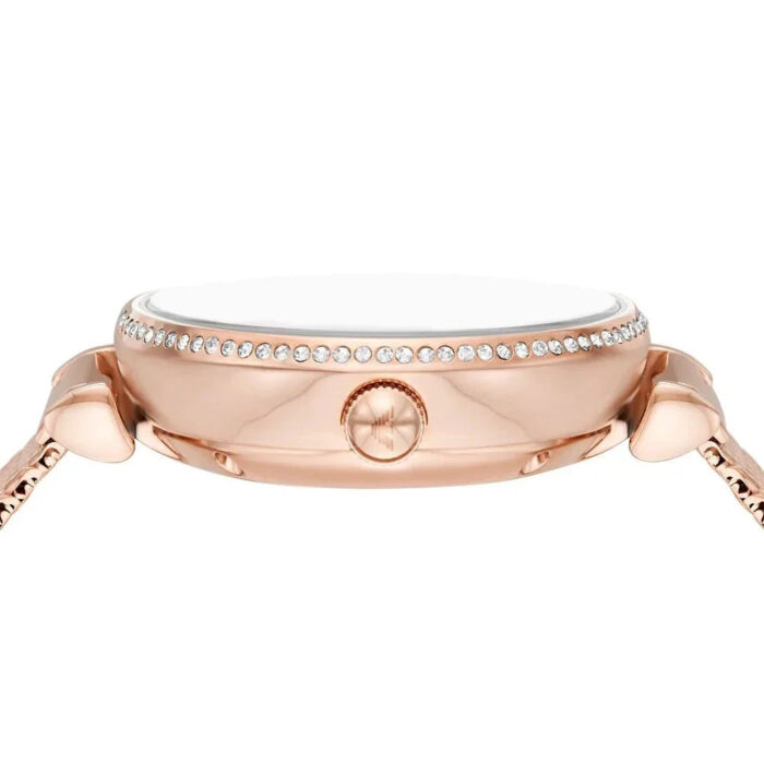 Emporio Armani Meccanico Automatic White Dial Rose Gold Mesh Strap Watch For Women - AR60063 - Image 7