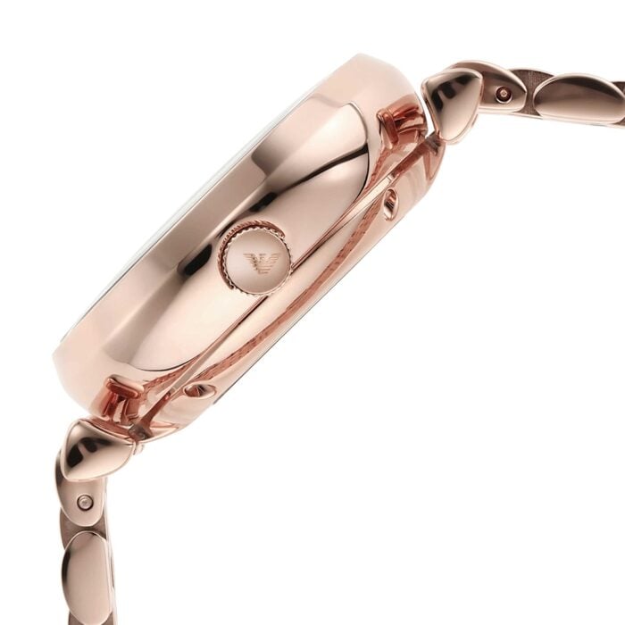 Emporio Armani Meccanico Crystals Black Dial Rose Gold Steel Strap Watch For Women - AR60043 - Image 7