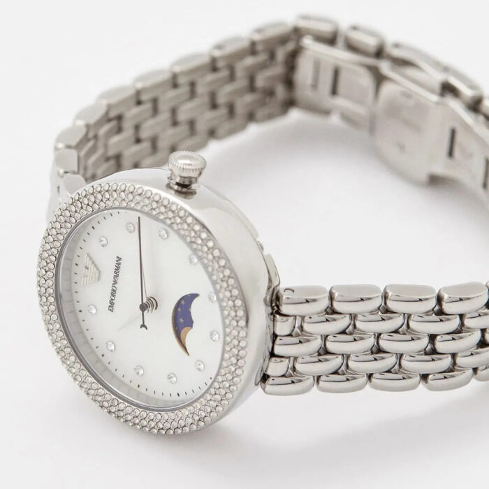 Emporio Armani Rosa Quartz Mother of Pearl Dial Silver Steel Strap Watch For Women - AR11461 - Image 2