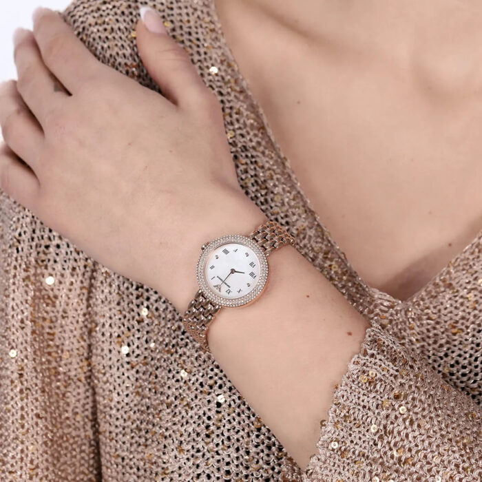 Emporio Armani Rosa Quartz Mother of Pearl White Dial Rose Gold Steel Strap Watch For Women - AR11355 - Image 5