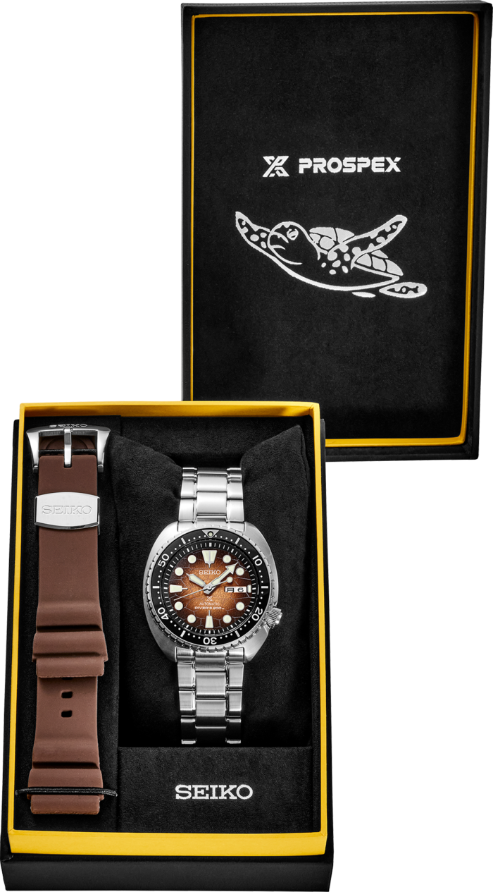 Seiko Prospex US Special Edition King Turtle Automatic Brown Dial Silver Steel Strap Watch for Men - SRPH55 - Image 4