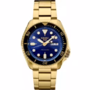 Seiko 5 Sports US Special Edition Automatic Blue Dial Gold Steel Strap Watch For Men - SRPK20